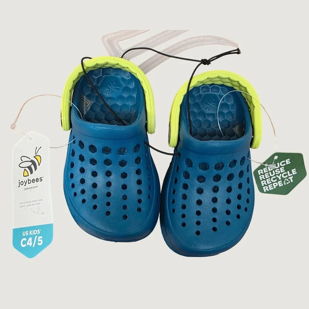 Joybees Kids Active Clog Midnight Teal Citrus Blue Yellow C4/5 UK3/4 EU20